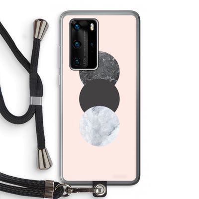 Marmeren cirkels: Huawei P40 Pro Transparant Hoesje met koord
