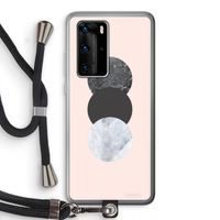 Marmeren cirkels: Huawei P40 Pro Transparant Hoesje met koord