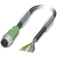 Phoenix Contact 1522516 Sensor/actuator connector, geassembleerd M12 Aantal polen (sensoren): 8 Stekker, recht 5.00 m 1 stuk(s) Piece