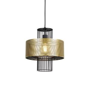 QAZQA Design hanglamp goud met zwart 30 cm - Tess