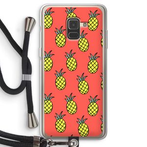 Ananas: Samsung Galaxy A8 (2018) Transparant Hoesje met koord
