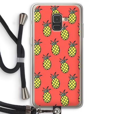 Ananas: Samsung Galaxy A8 (2018) Transparant Hoesje met koord