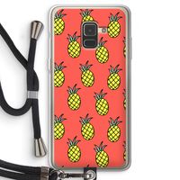 Ananas: Samsung Galaxy A8 (2018) Transparant Hoesje met koord
