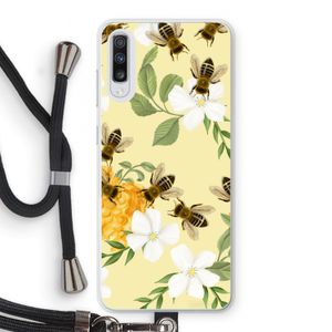 No flowers without bees: Samsung Galaxy A70 Transparant Hoesje met koord