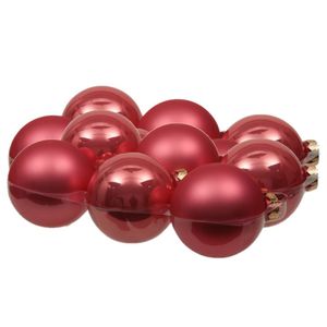 12x stuks glazen kerstballen bubblegum roze 8 cm mat/glans