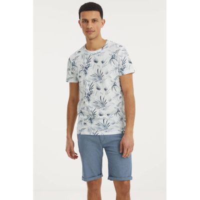 Tom Tailor Denim T-shirt met all over print wit/blauw Tom Tailor Denim T-shirt met all over print wit/blauw
