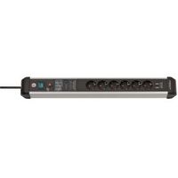 Premium-Protect-Line 60.000A stekkerdoos met overspanningsbeveiliging en USB 6-voudig 3m H05VV-F 3G1