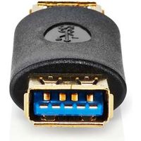USB-Adapter | USB 3.2 Gen 1 | USB-A Female | USB-A Female | 5 Gbps | Verguld | Antraciet | Doos USB-Adapter | USB 3.2 Gen 1 | USB-A Female | USB-A Female | 5 Gbps | Verguld | Antraciet | Doos