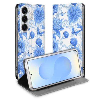 Samsung Galaxy S26 Plus | Book Case | Flowers Blue