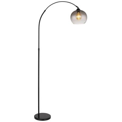 Globo Zwarte booglampNewcastle bol smoke glas - 58227BS