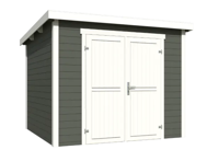 Blokhut Mila 250x250 Green Grey-Wit - Outdoor life