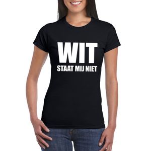 Wit staat mij niet fun t-shirt voor dames zwart 2XL  -