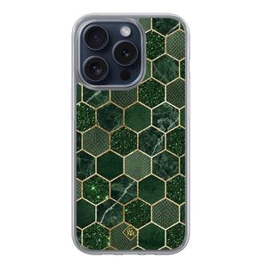 iPhone 15 Pro hybride hoesje - Kubus groen