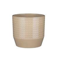 Mica Decorations Bloempot Nola - beige - D20 x H18 cm - relief dots