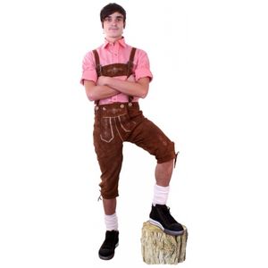 Luxe lederen bruine Tiroler lederhosen verkleed kostuum heren