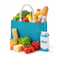 Jute boodschappen strandtas - 1x - blauw - 42 x 36 cm - Strandartikelen beach bags/shoppers