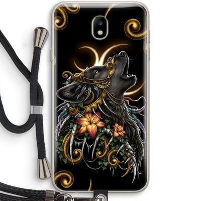 Huilende Wolf: Samsung Galaxy J7 (2017) Transparant Hoesje met koord