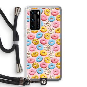 Pink donuts: Huawei P40 Transparant Hoesje met koord