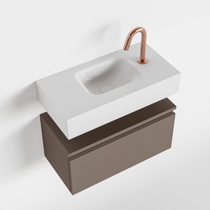 Toiletmeubel Mondiaz Andor | 60 cm | Meubelkleur Smoke | Lex vrijhangend wastafel Talc Midden | 1 kraangat