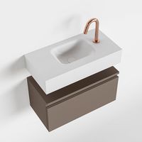 Toiletmeubel Mondiaz Andor | 60 cm | Meubelkleur Smoke | Lex vrijhangend wastafel Talc Midden | 1 kraangat