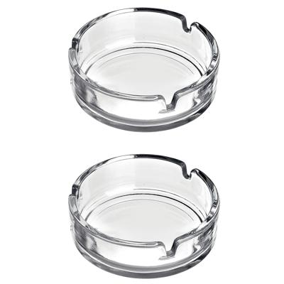 Asbak - 4x - transparant - 11 cm - glas - rond