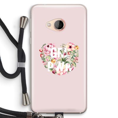GRL PWR Flower: HTC U Play Transparant Hoesje met koord