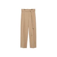 Mango high waist wide leg pantalon lichtbruin - thumbnail