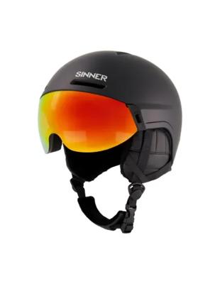 Sinner Montblanc Ski / Snowboard Helm Met Vizier (zwart) Zwart M (55-58 Cm)