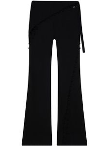 Courrèges pantalon en soie à coupe évasée - Noir