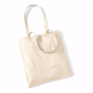 Draagtasje met hengsels - naturel - 42 x 38 cm - katoen - 10 liter - boodschappen - gymtas