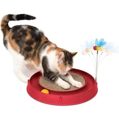 CAT IT Cuircuit 3 in 1 met bal en krabplank - Ø 36 cm - Rood - Voor cat