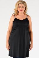 Yoek Onderjurk elastische taille met kant | Zwart | Maat 42/44