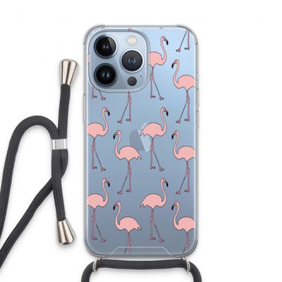 Anything Flamingoes: iPhone 13 Pro Transparant Hoesje met koord