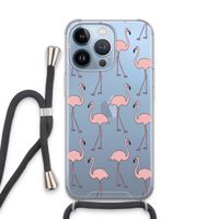 Anything Flamingoes: iPhone 13 Pro Transparant Hoesje met koord