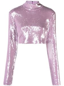 ROTATE BIRGER CHRISTENSEN sequin-embellished crop top - Violet