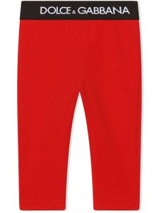 Dolce & Gabbana Kids legging à taille logo Interlock - Rouge