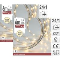 LED slangverlichting - 2x - 6 meter - warm wit licht - voor buiten - kerstverlichting