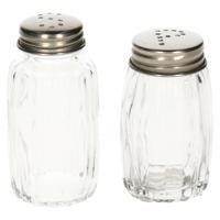 Peper en zout vaatje/stooiers - glas - 7 cm - Pepervaatje/Zoutvaatje - Peper en zout setje
