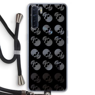 Musketon Skulls: Oppo A91 Transparant Hoesje met koord