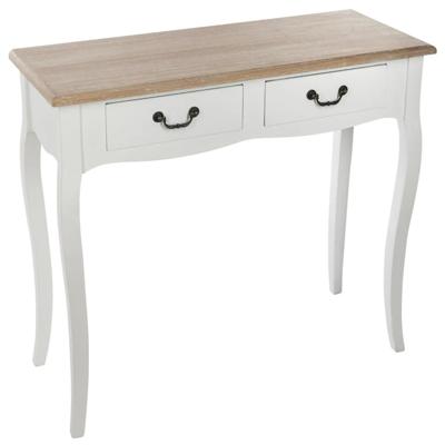 Bijzettafel/nachtkastje Palace - wit/naturel - MDF hout - 2 lade - 87 x 34 x 78 cm