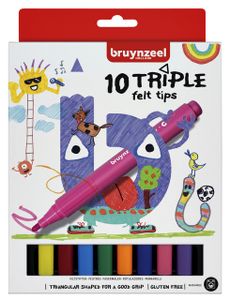 Viltstift Bruynzeel Kids Triple blister ÃƒÆ’ 10 stuks assorti