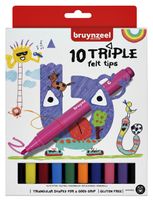 Viltstift Bruynzeel Kids Triple blister ÃƒÆ’ 10 stuks assorti - thumbnail