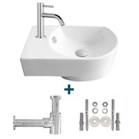 Go by Van Marcke Flexy fonteinset links 41x27x142cm inclusief kraan en sifon porselein wit sw10735/sw21230/sw290278/sw291117/sw293043/
