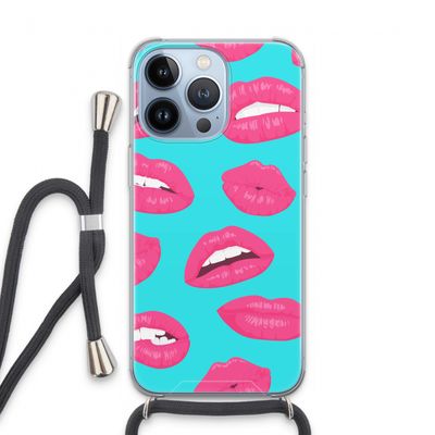 Bite my lip: iPhone 13 Pro Transparant Hoesje met koord