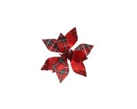 Poinsettia op clip 27 cm rood ruit