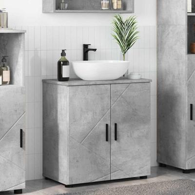Badkamer Kast met plank Betongrijs 61 x 35 x 64 cm Bewerkt hout