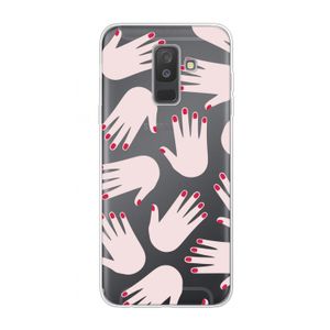Hands pink: Samsung Galaxy A6 Plus (2018) Transparant Hoesje