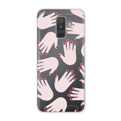 Hands pink: Samsung Galaxy A6 Plus (2018) Transparant Hoesje