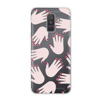 Hands pink: Samsung Galaxy A6 Plus (2018) Transparant Hoesje