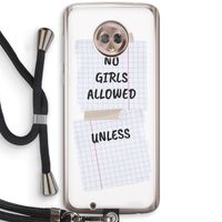 No Girls Allowed Unless: Motorola Moto G6 Transparant Hoesje met koord